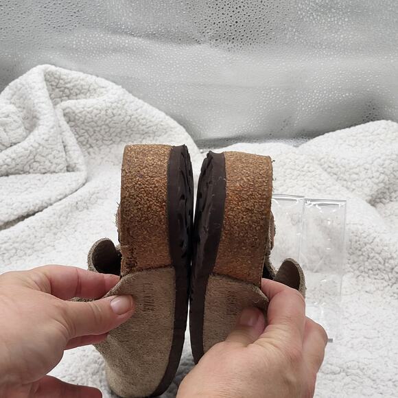 Birkenstock Boston Suede Taupe Slip-ons clogs Soft footbed s size 46 US 13-13.5 - Picture 4 of 7
